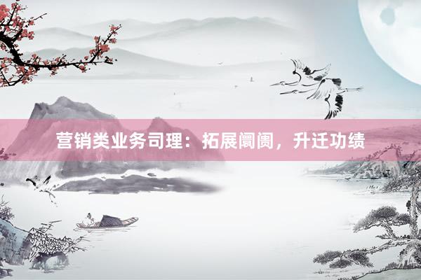 营销类业务司理：拓展阛阓，升迁功绩